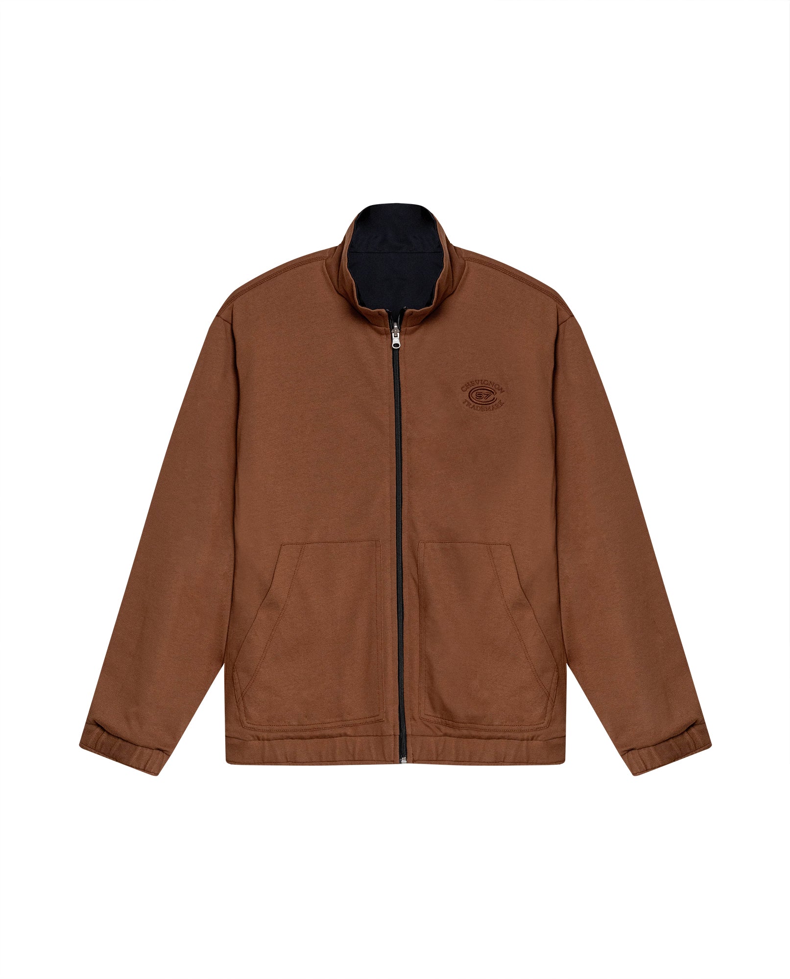 Mens Jacket Reversible High Collar Windbreaker Cotton Polyester - Black 63_621H003_NEG194004_3