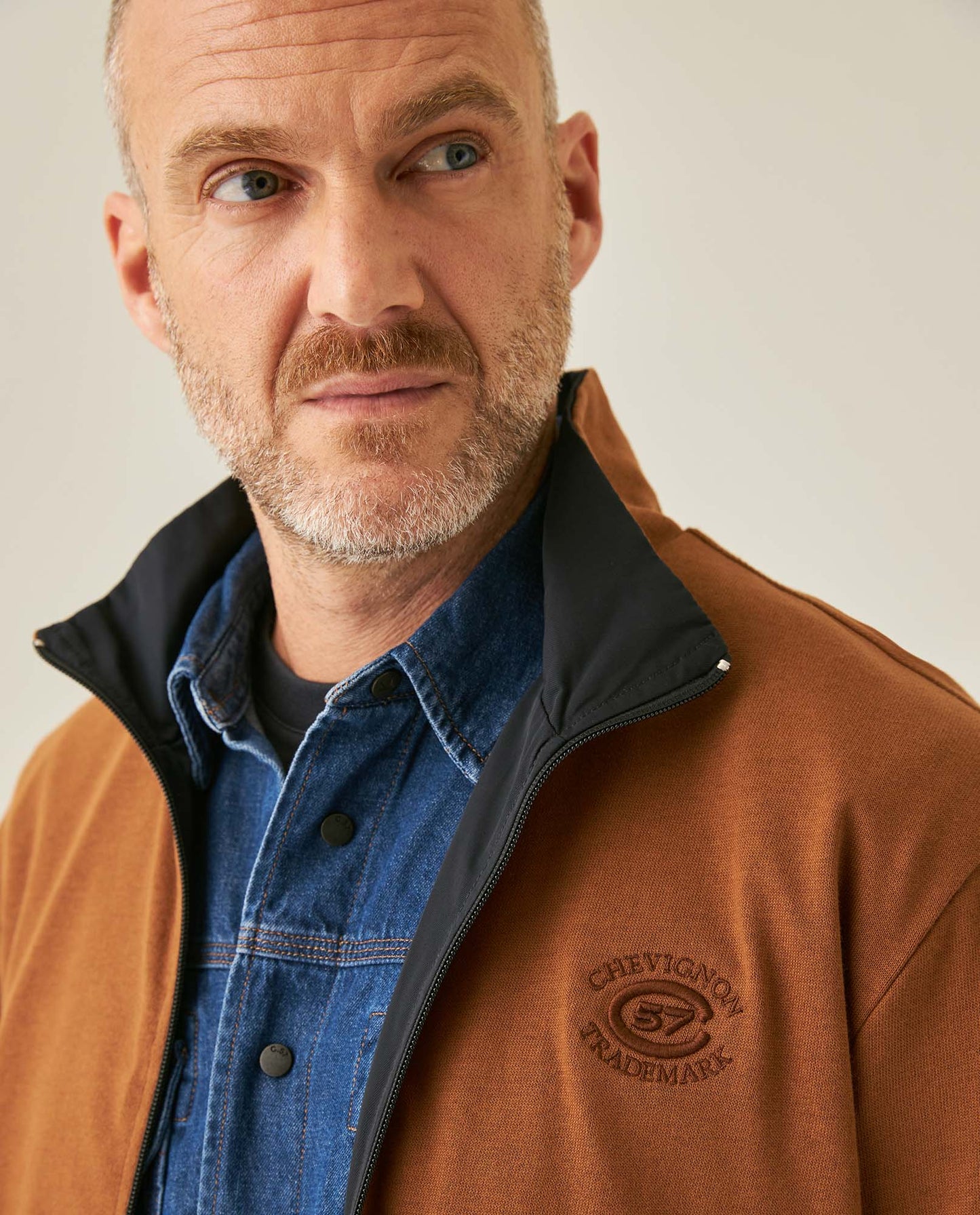 Mens Jacket Reversible High Collar Windbreaker Cotton Polyester - Black 63_621H003_NEG194004_5