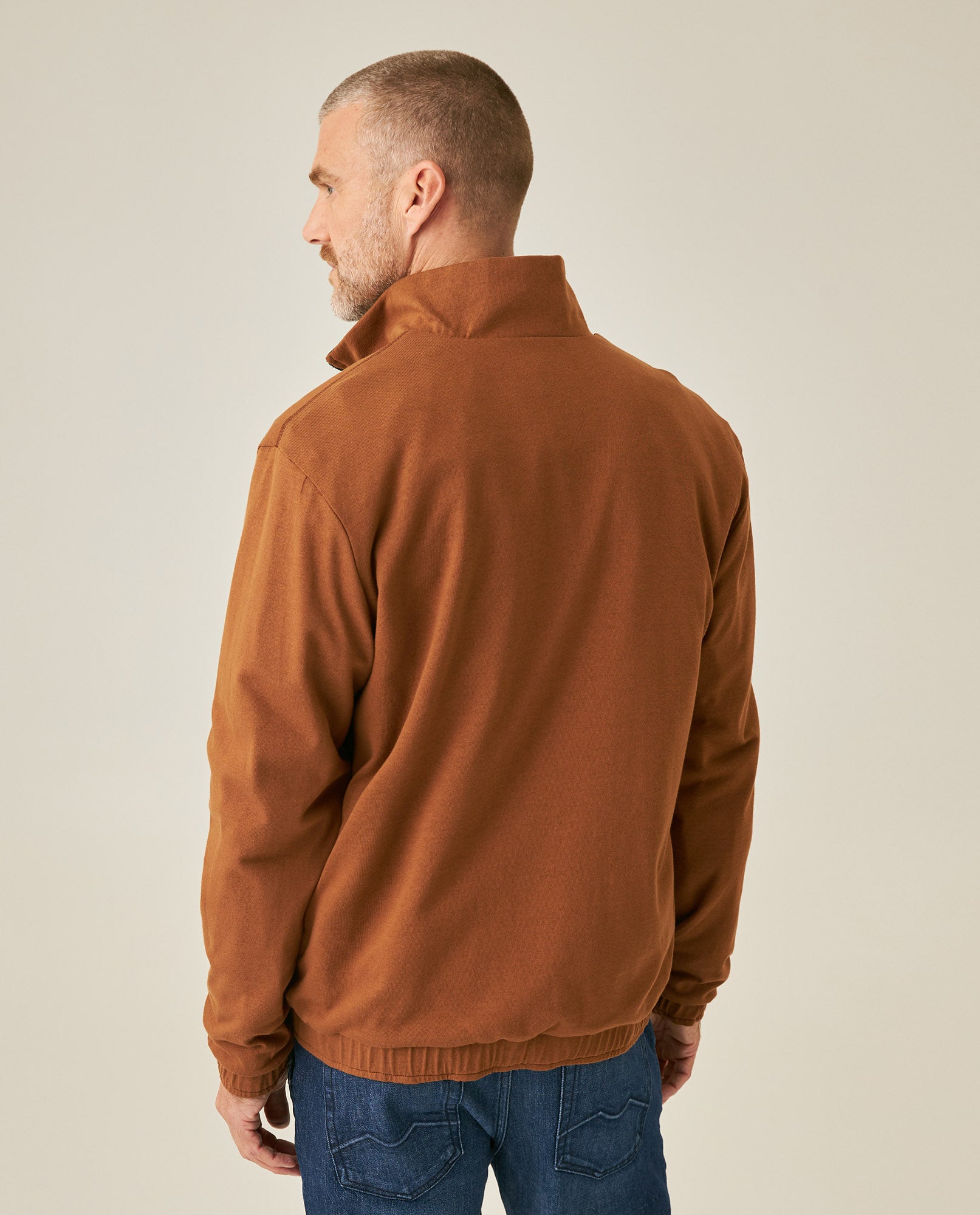 Mens Jacket Reversible High Collar Windbreaker Cotton Polyester - Black 63_621H003_NEG194004_6