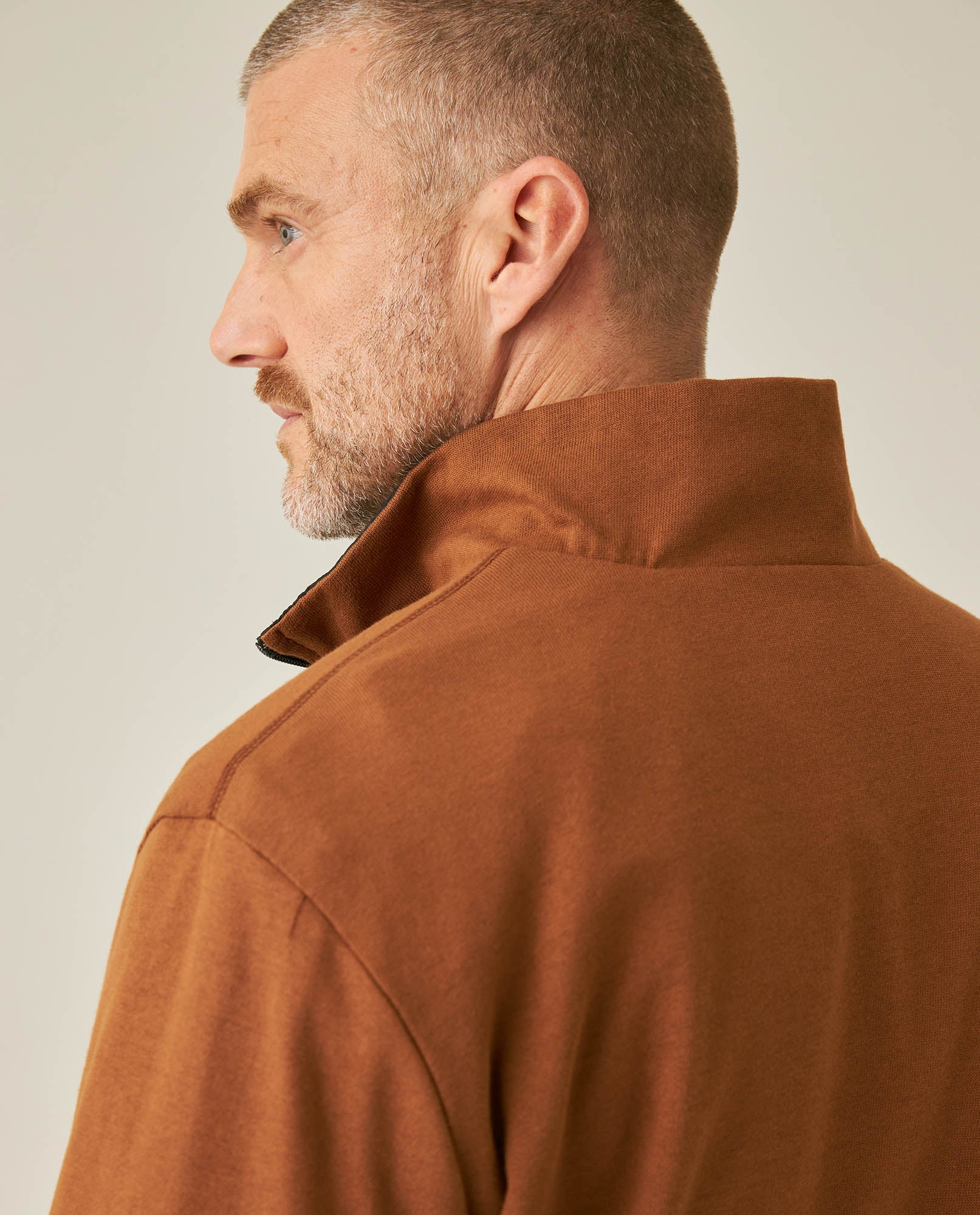 Mens Jacket Reversible High Collar Windbreaker Cotton Polyester - Black 63_621H003_NEG194004_7