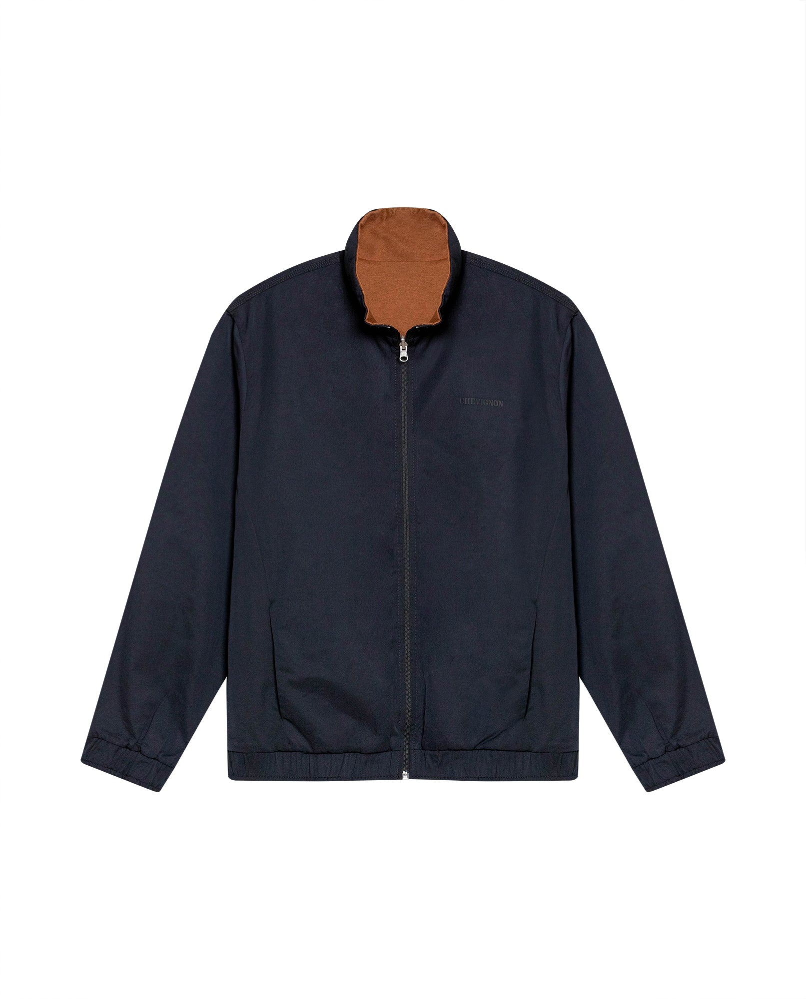 Mens Jacket Reversible High Collar Windbreaker Cotton Polyester - Black 63_621H003_NEG194004_8