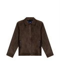 Mens Trucker Jacket Aviator Collar Polyester Suede Peach Touch - Brown 63_621H004_CAF190840_3