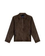 Mens Trucker Jacket Aviator Collar Polyester Suede Peach Touch - Brown 63_621H004_CAF190840_3
