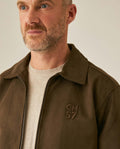 Mens Trucker Jacket Aviator Collar Polyester Suede Peach Touch - Brown 63_621H004_CAF190840_5