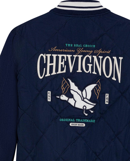 Mens Bomber Jacket Quilted Cotton Polyester Diamond Quilting Embroidered Graphics - Blue 63_621H005_AZU193923_8