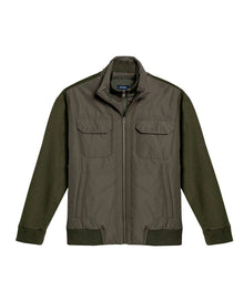 Mens Jacket Lightweight Mixed Base Polyester Knit Sleeves - Green 63_621H006_VER190511_3