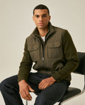 Mens Jacket Lightweight Mixed Base Polyester Knit Sleeves - Green 63_621H006_VER190511_4