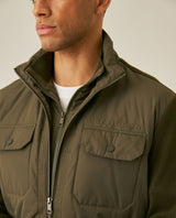Mens Jacket Lightweight Mixed Base Polyester Knit Sleeves - Green 63_621H006_VER190511_5