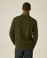 Mens Jacket Lightweight Mixed Base Polyester Knit Sleeves - Green 63_621H006_VER190511_6