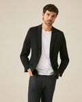 Mens Blazer Knitwear Cotton Polyester Honeycomb Effect Duck Pin - Black 63_621H007_NEG194007_0
