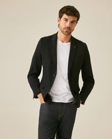 Mens Blazer Knitwear Cotton Polyester Honeycomb Effect Duck Pin - Black 63_621H007_NEG194007_0