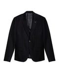 Mens Blazer Knitwear Cotton Polyester Honeycomb Effect Duck Pin - Black 63_621H007_NEG194007_3
