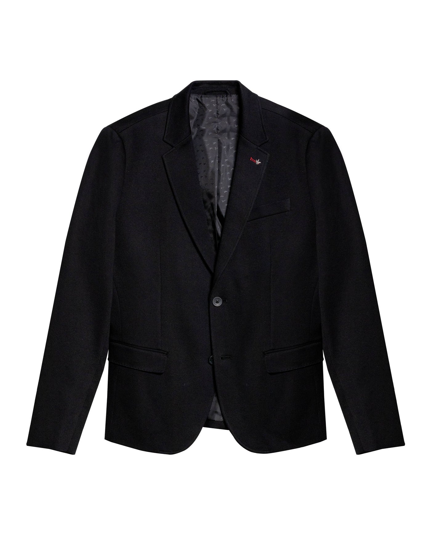 Mens Blazer Knitwear Cotton Polyester Honeycomb Effect Duck Pin - Black 63_621H007_NEG194007_3