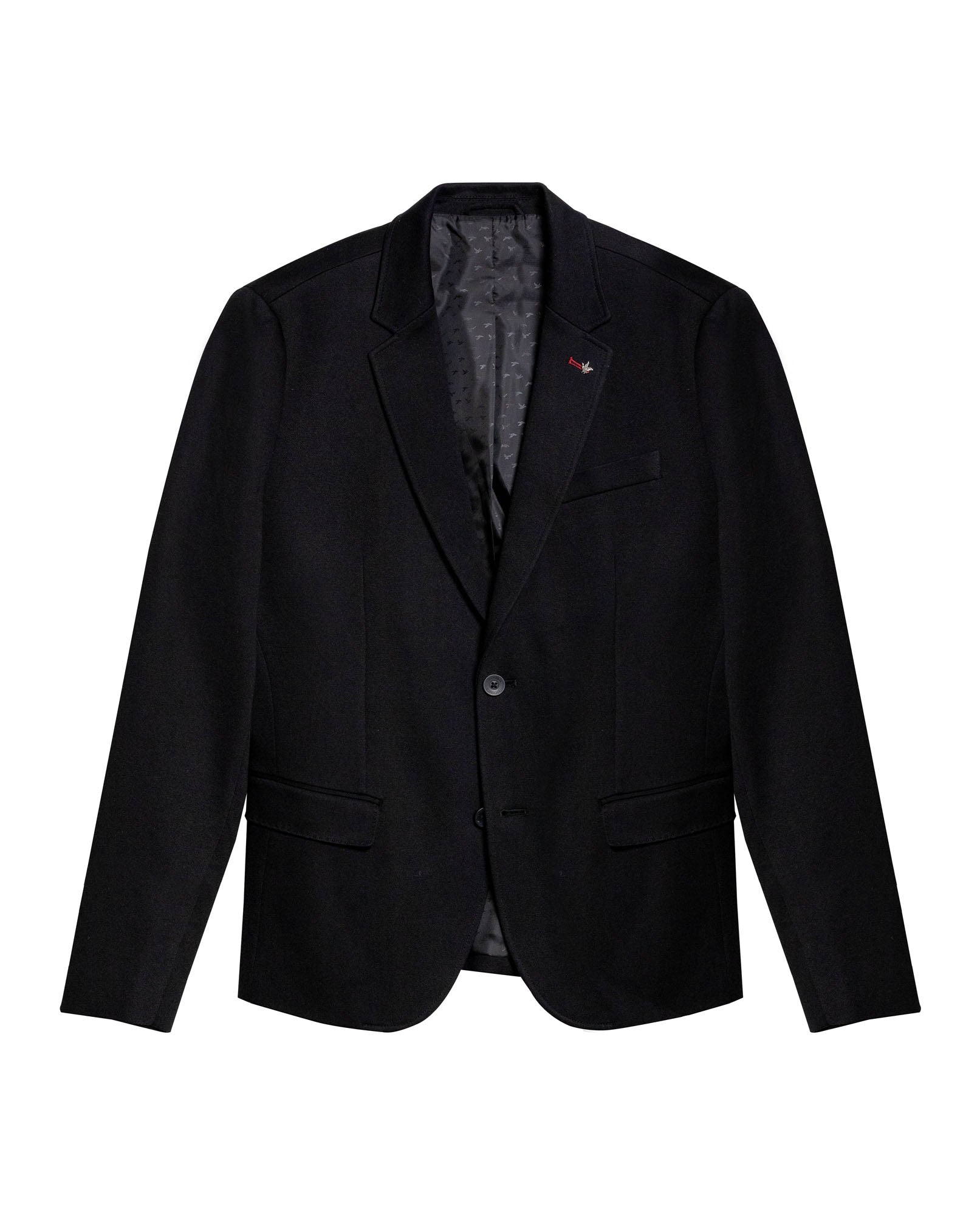 Mens Blazer Knitwear Cotton Polyester Honeycomb Effect Duck Pin - Black 63_621H007_NEG194007_3