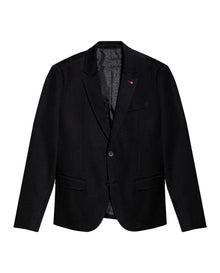 Mens Blazer Knitwear Cotton Polyester Honeycomb Effect Duck Pin - Black 63_621H007_NEG194007_3