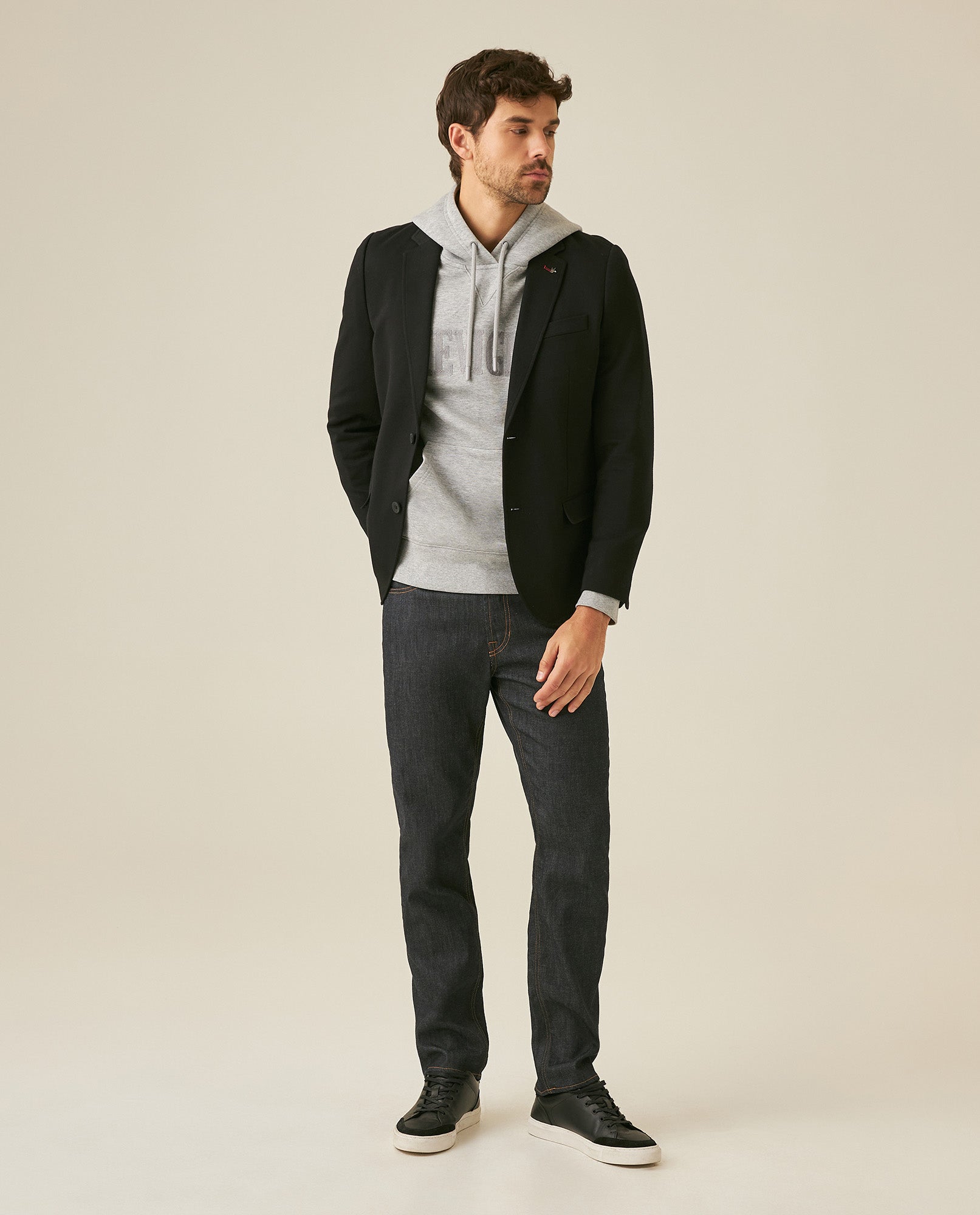 Mens Blazer Knitwear Cotton Polyester Honeycomb Effect Duck Pin - Black 63_621H007_NEG194007_4