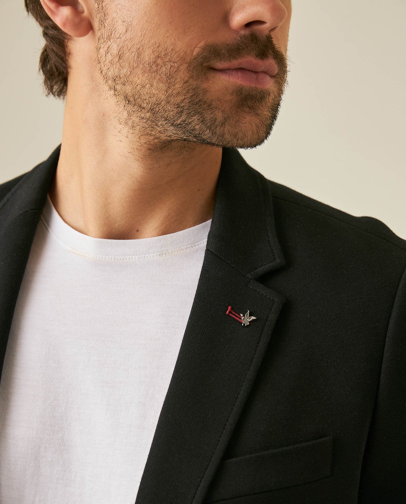 Mens Blazer Knitwear Cotton Polyester Honeycomb Effect Duck Pin - Black 63_621H007_NEG194007_5