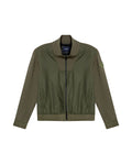 Mens Jacket High Collar Mixed Base Rayon Nylon Elastane Drape Leather Duck Appliqué Semi-Waterproof - Green 63_621H008_VER190414_3