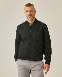 Mens Jacket Quilted Diamond Polyester Cotton Duck Print Lining - Black 63_621H009_NEG194004_0