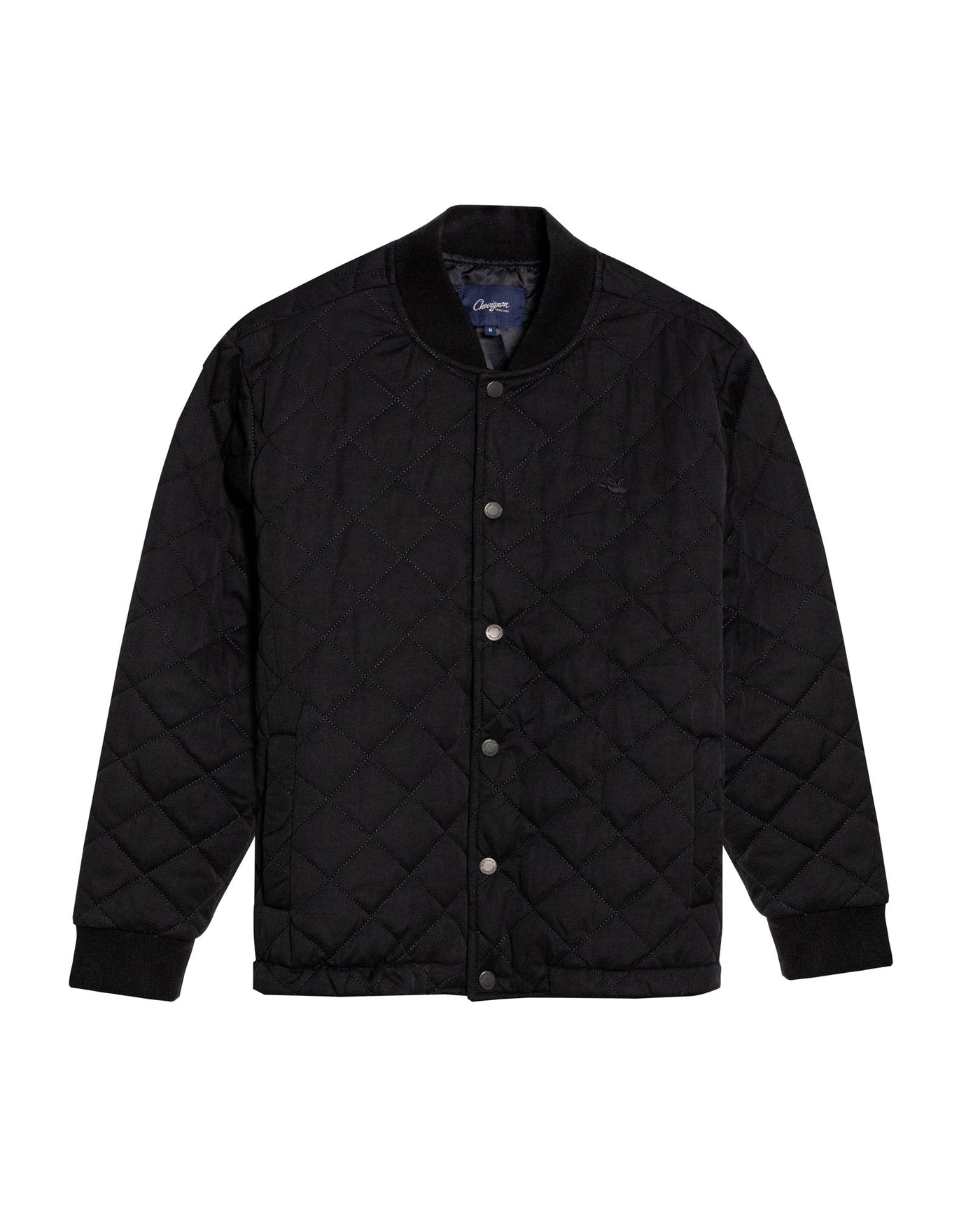 Mens Jacket Quilted Diamond Polyester Cotton Duck Print Lining - Black 63_621H009_NEG194004_3