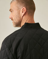 Mens Jacket Quilted Diamond Polyester Cotton Duck Print Lining - Black 63_621H009_NEG194004_7