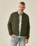 Mens Jacket Quilted Diamond Polyester Cotton Duck Print Lining - Green 63_621H009_VER190414_0