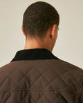 Mens Jacket Quilted Corduroy Pieces Polyester Cotton Plaid Fleece Lining - Brown 63_621H011_CAF191016_7