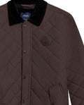 Mens Jacket Quilted Corduroy Pieces Polyester Cotton Plaid Fleece Lining - Brown 63_621H011_CAF191016_8