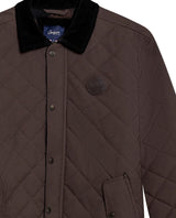 Mens Jacket Quilted Corduroy Pieces Polyester Cotton Plaid Fleece Lining - Brown 63_621H011_CAF191016_8