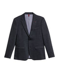 Mens Blazer Heather Elbow Patches Polyester Cotton Elastane Melange Herringbone Texture - Blue 63_621H012_AZU194011_3