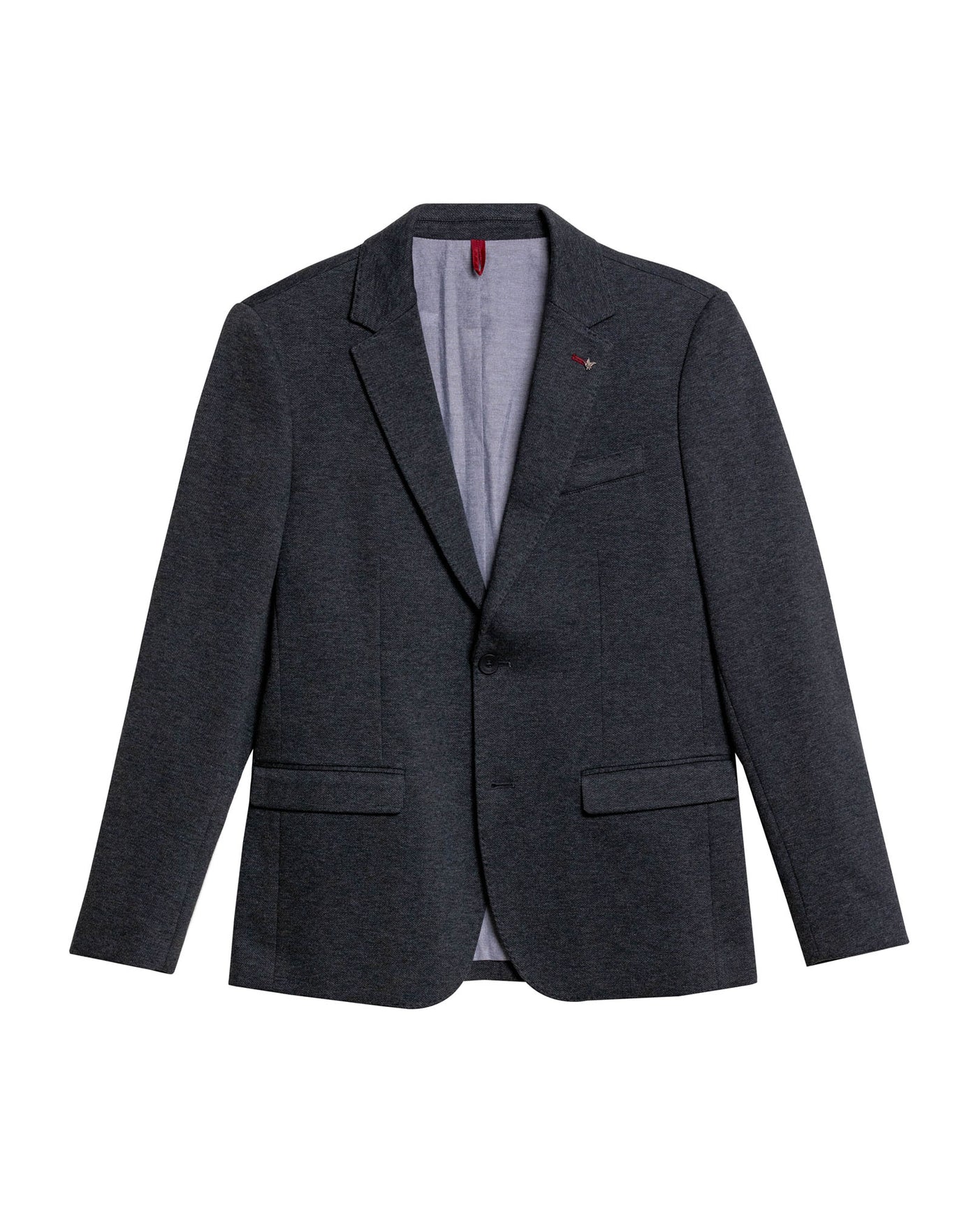 Mens Blazer Heather Elbow Patches Polyester Cotton Elastane Melange Herringbone Texture - Blue 63_621H012_AZU194011_3