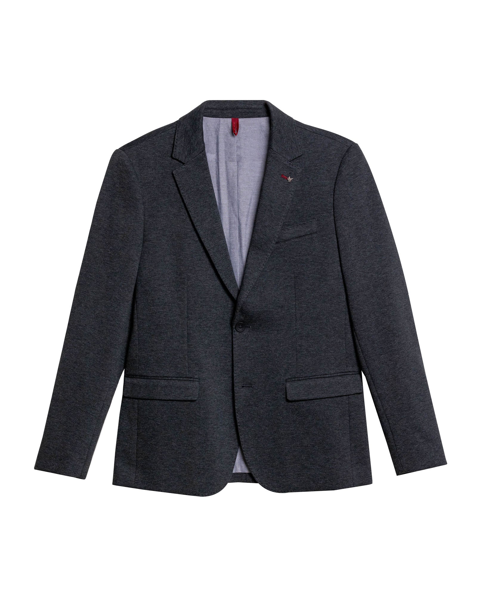 Mens Blazer Heather Elbow Patches Polyester Cotton Elastane Melange Herringbone Texture - Blue 63_621H012_AZU194011_3