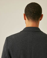 Mens Blazer Heather Elbow Patches Polyester Cotton Elastane Melange Herringbone Texture - Blue 63_621H012_AZU194011_7