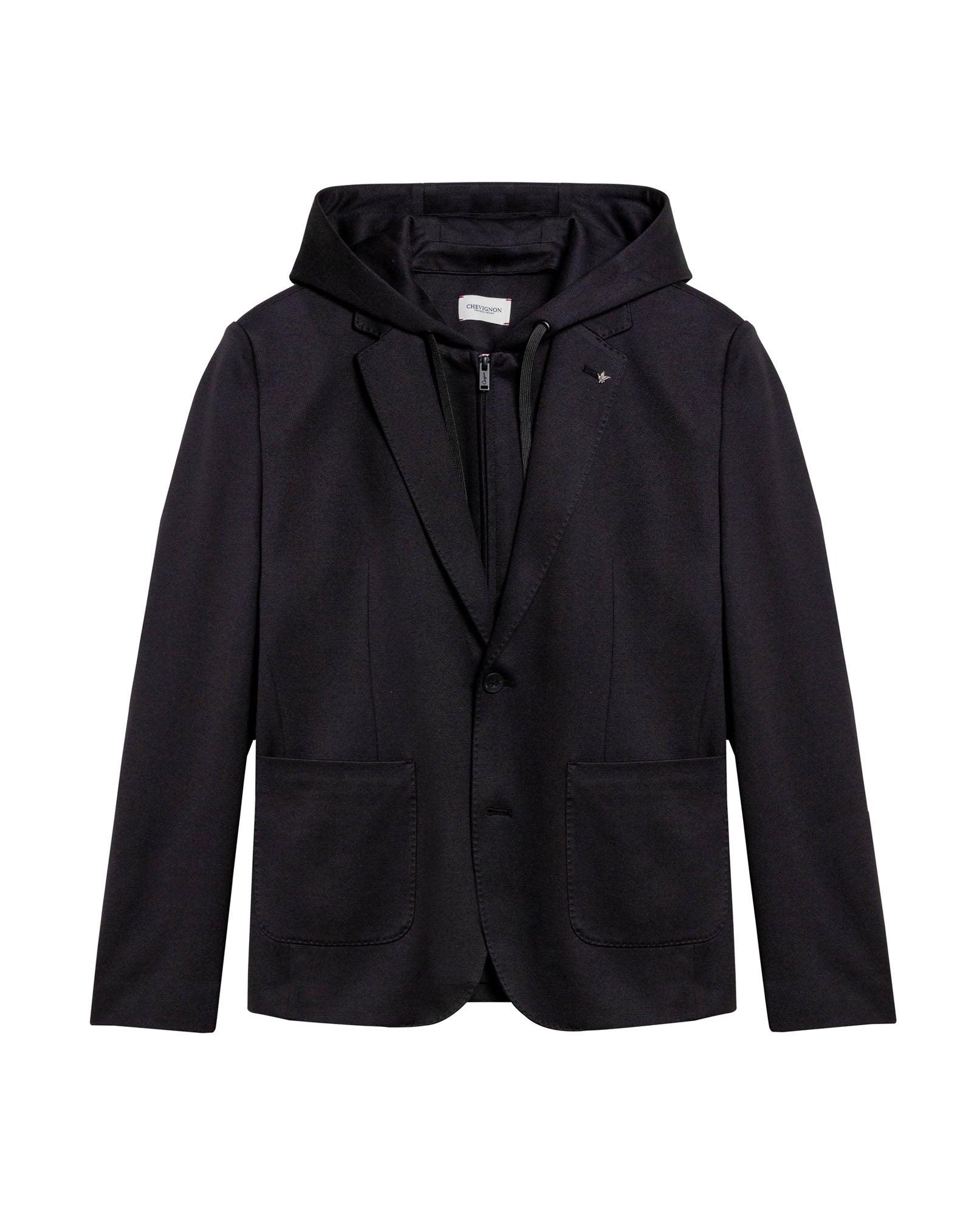 Mens Blazer Removable Hood Polyester Cotton Elastane Removable Internal Piece - Black 63_621H050_NEG194007_3