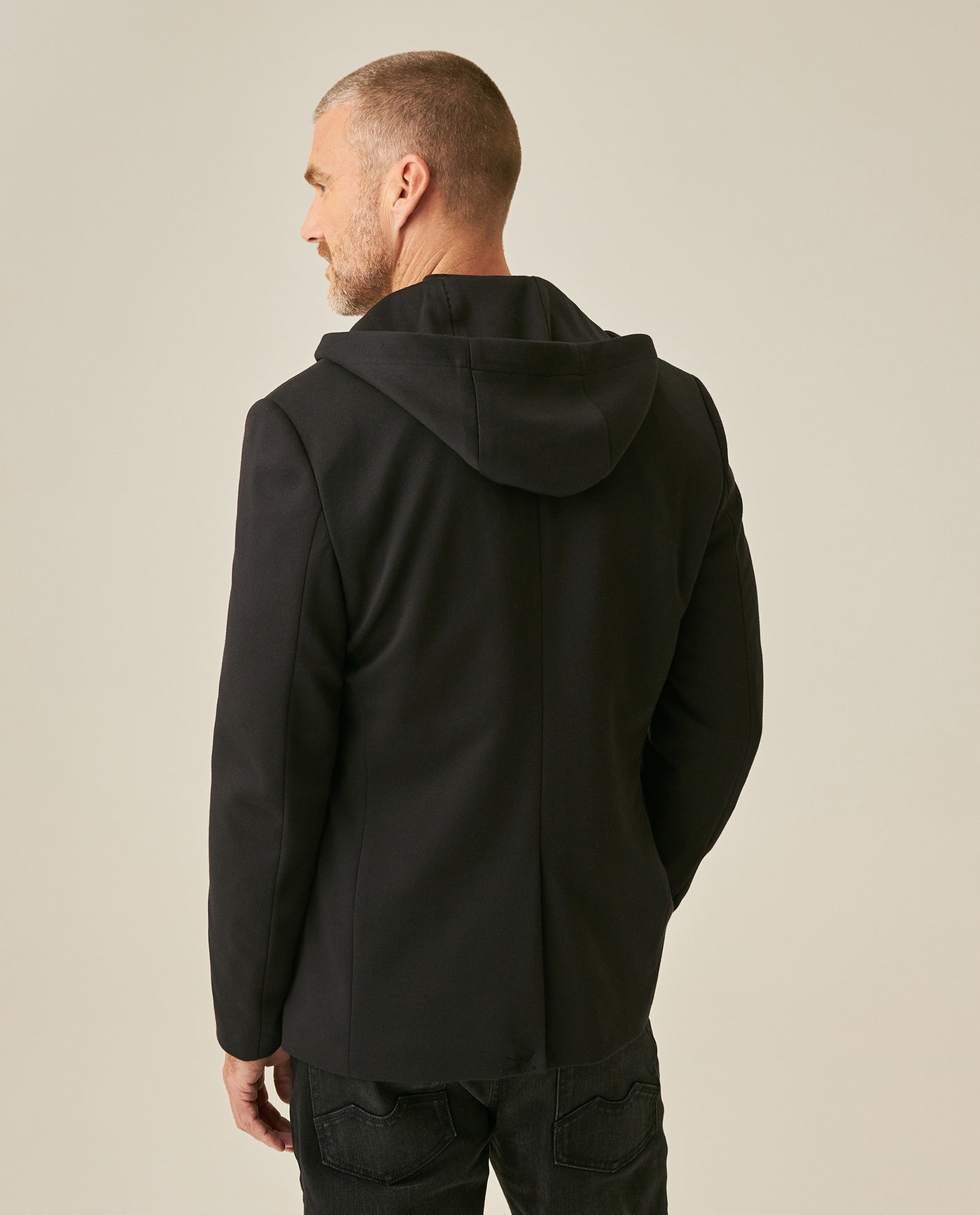 Mens Blazer Removable Hood Polyester Cotton Elastane Removable Internal Piece - Black 63_621H050_NEG194007_6