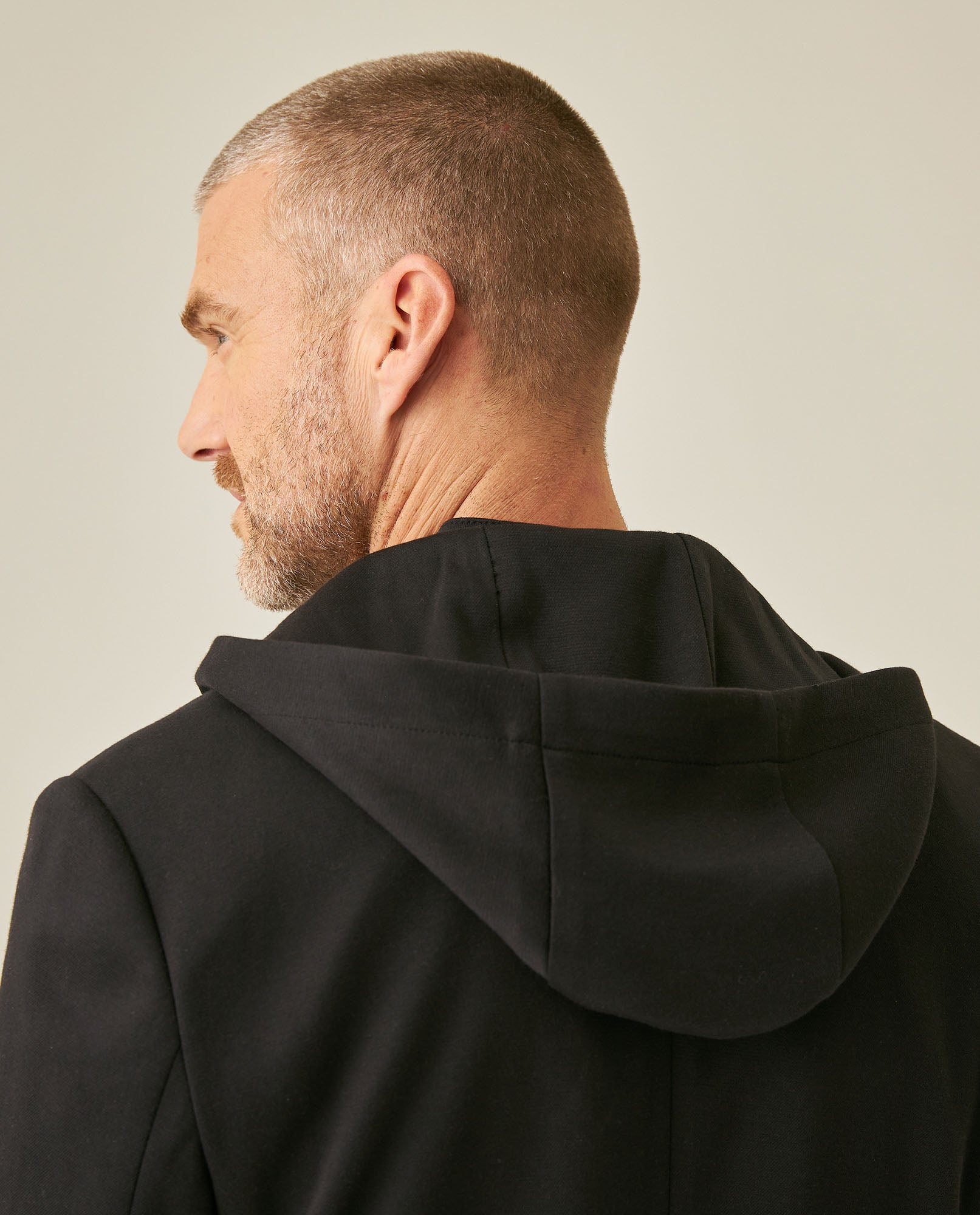 Mens Blazer Removable Hood Polyester Cotton Elastane Removable Internal Piece - Black 63_621H050_NEG194007_7