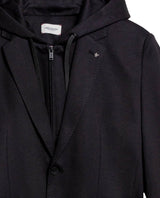 Mens Blazer Removable Hood Polyester Cotton Elastane Removable Internal Piece - Black 63_621H050_NEG194007_8