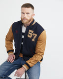 BOMBER VARSITY JACKET IN NAVY