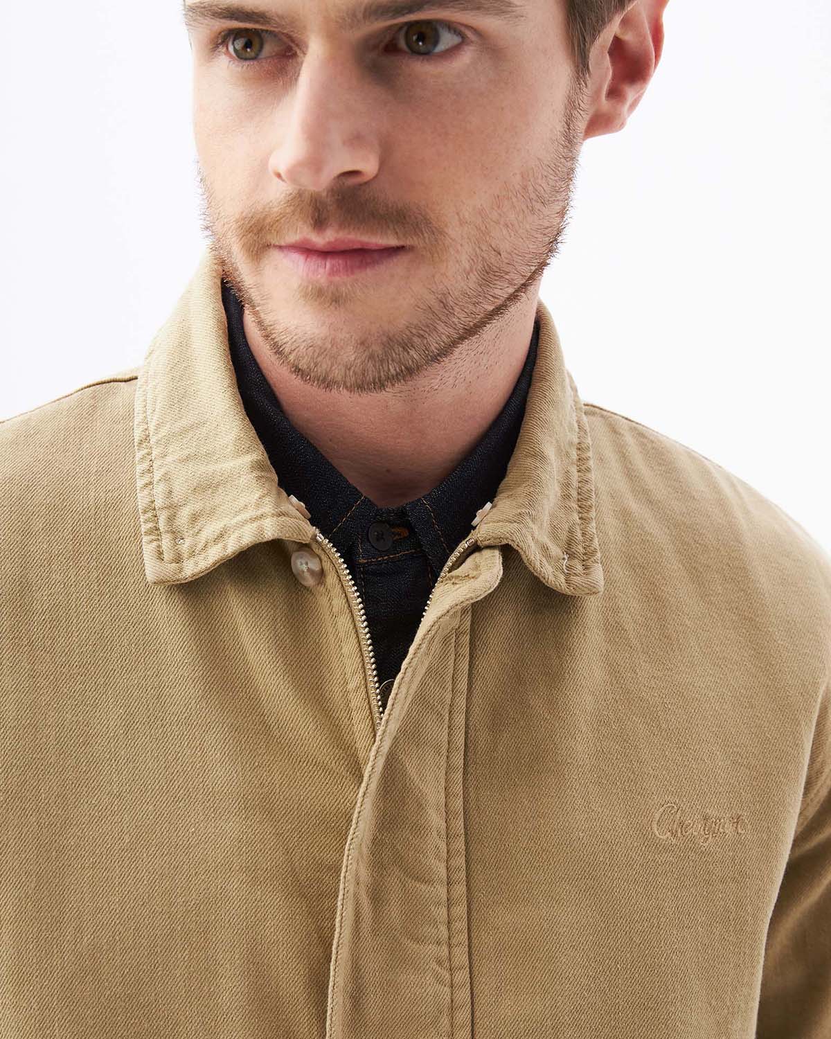 SHERPA NECK JACKET IN BEIGE