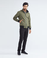 Men's Reversible Double-Face Jacket Stowable Hood Ribbed Details - 3