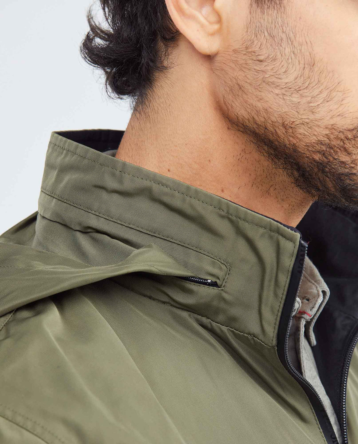 Men's Reversible Double-Face Jacket Stowable Hood Ribbed Details - 5