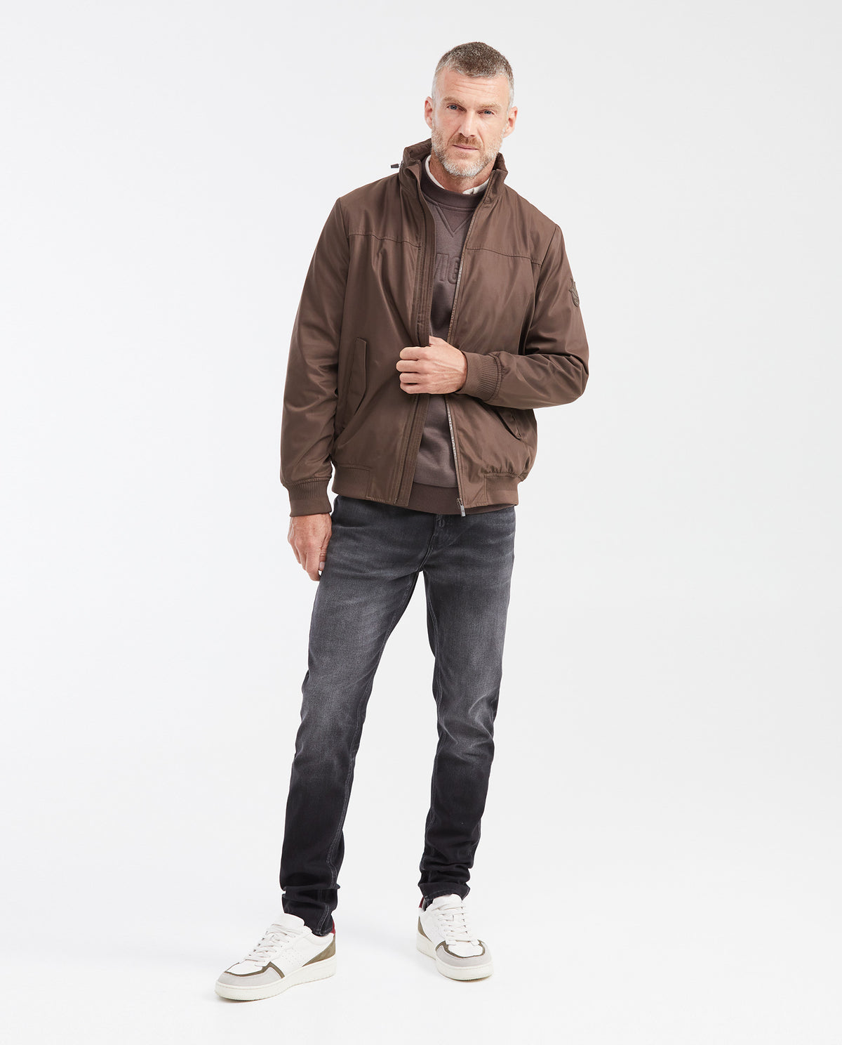 Men's Smart Bomber Jacket with Hidden Hood and Magnetic Closures - 2