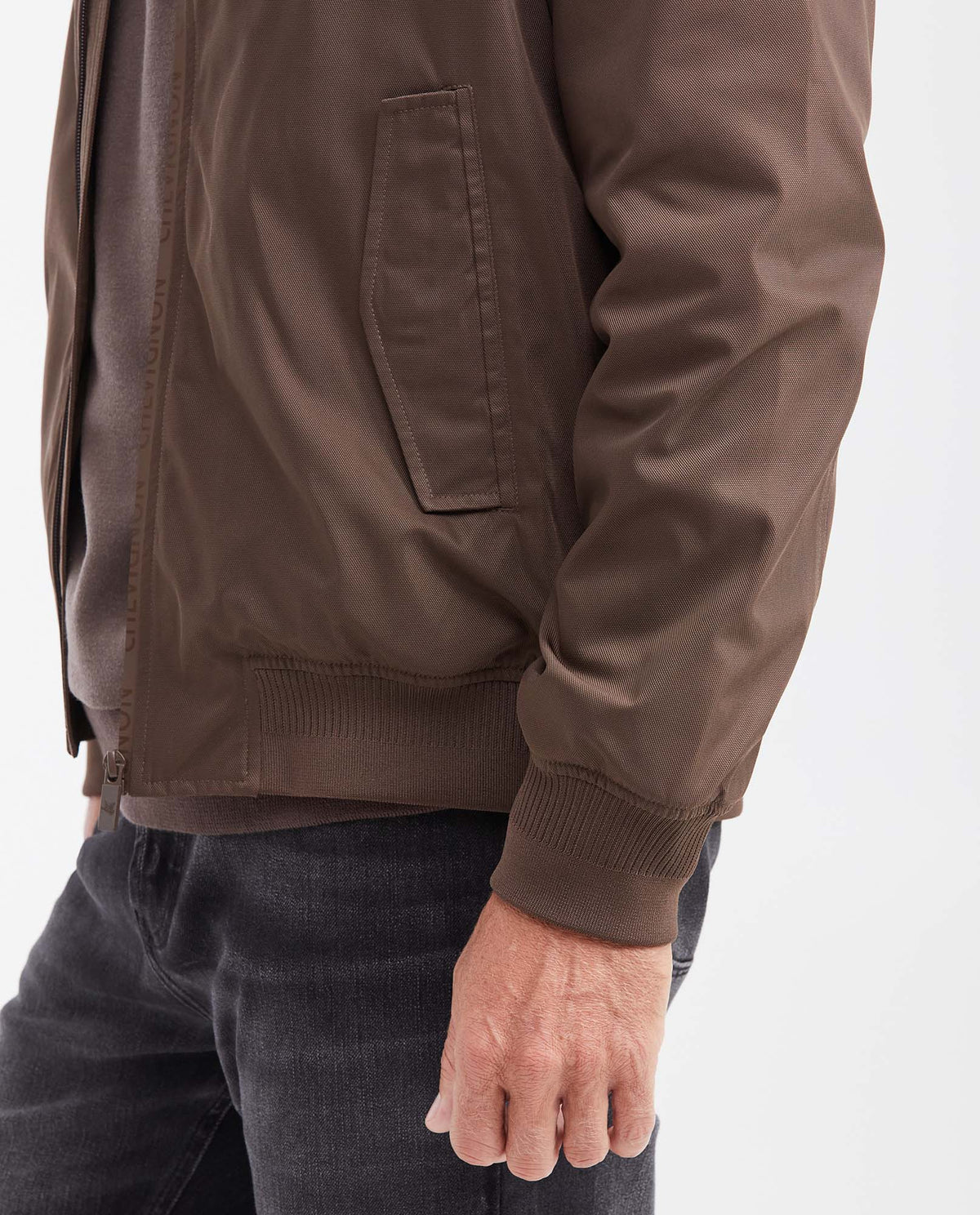 Men's Smart Bomber Jacket with Hidden Hood and Magnetic Closures - 4