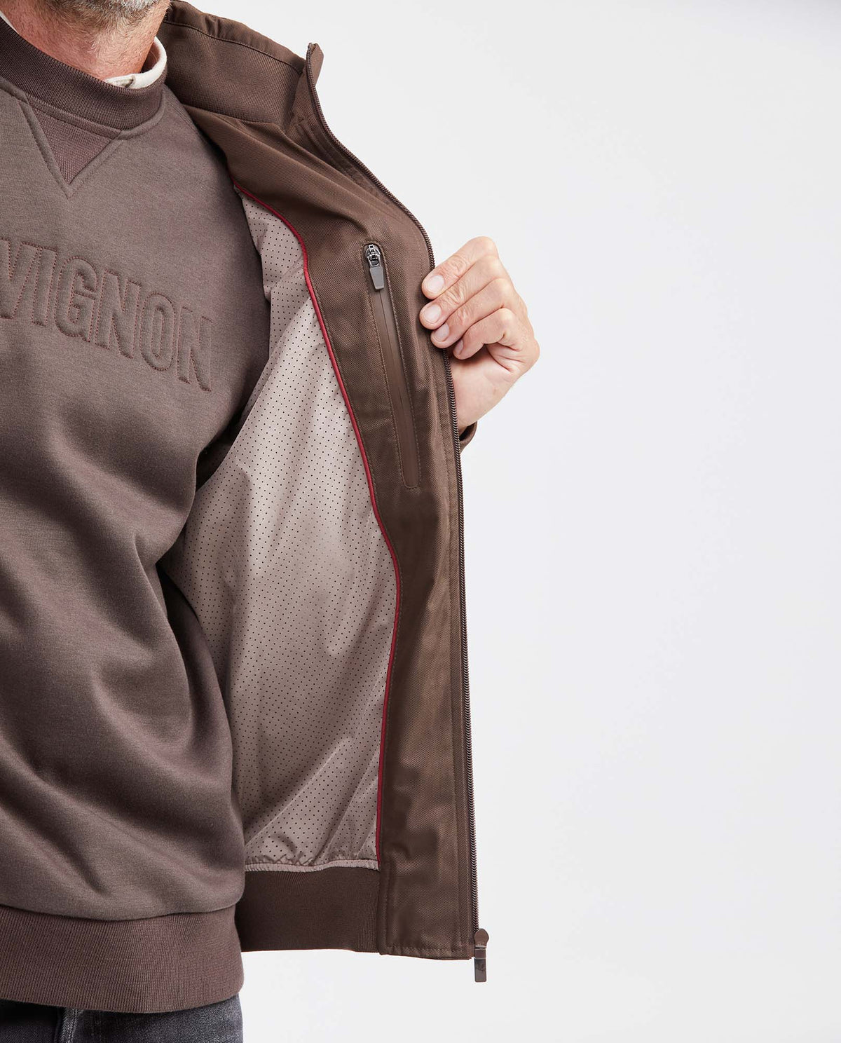 Men's Smart Bomber Jacket with Hidden Hood and Magnetic Closures - 5