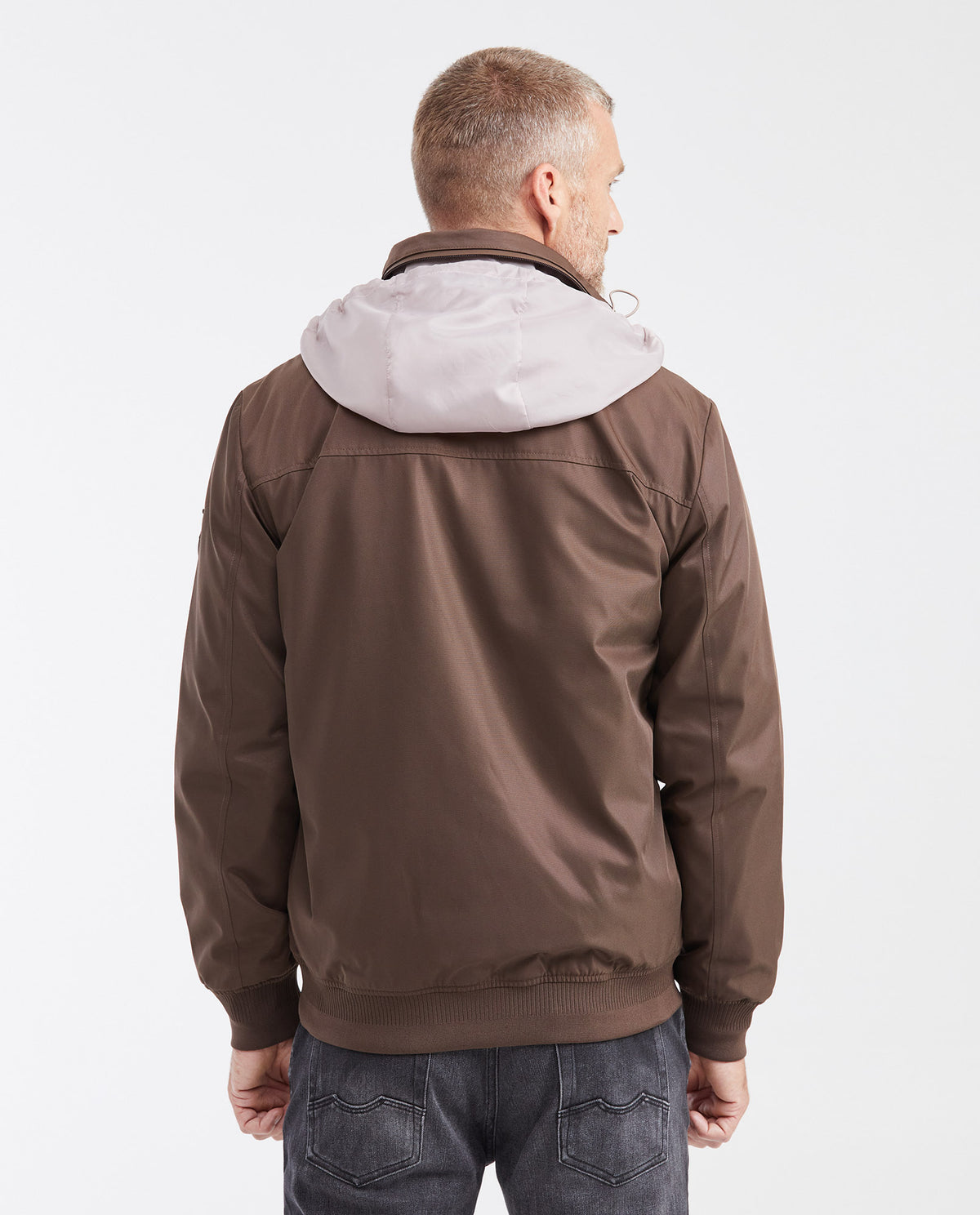 Men's Smart Bomber Jacket with Hidden Hood and Magnetic Closures - 7