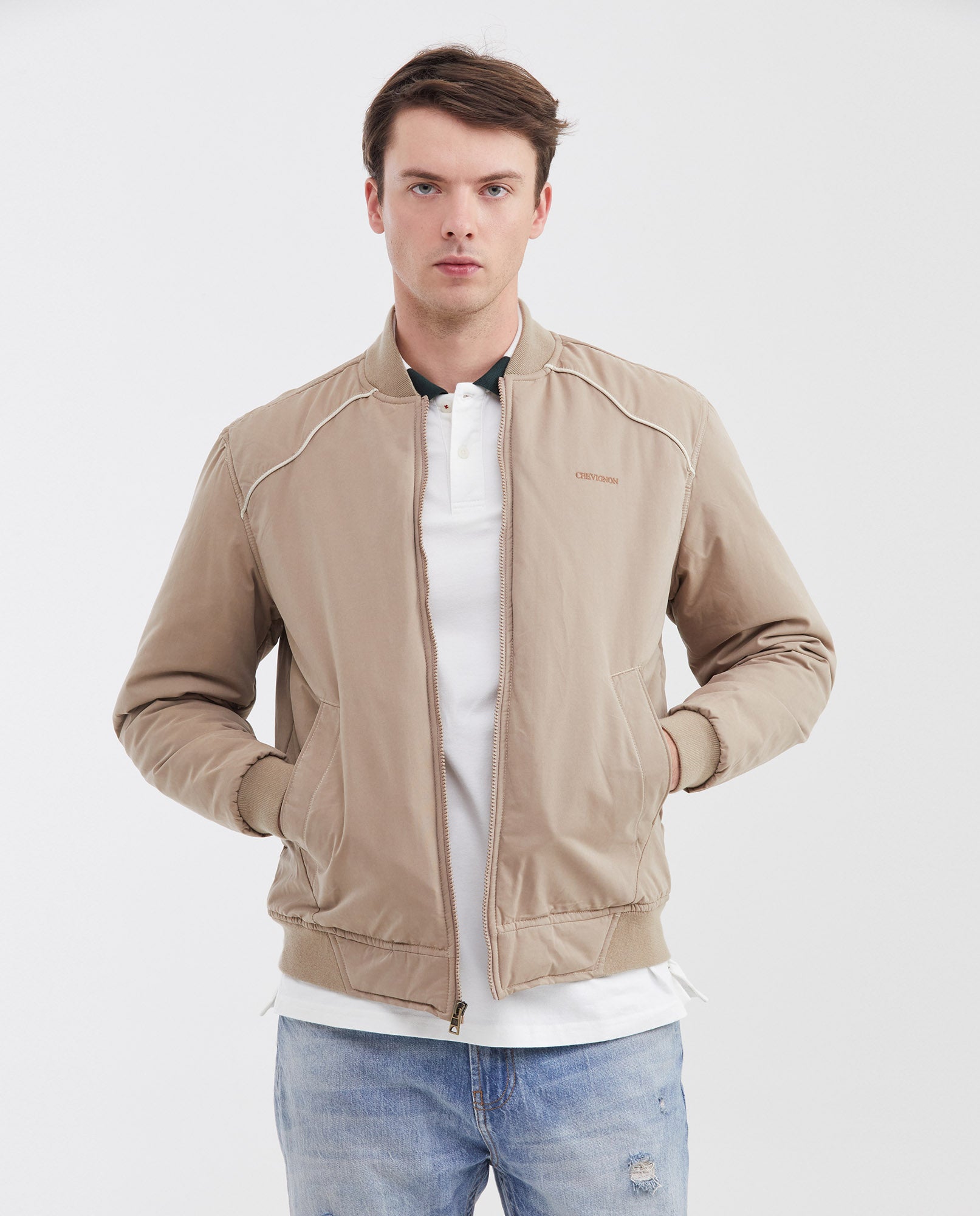 Men's Lightweight Western-Yoke Quilted Bomber Jacket 622G010 - 1