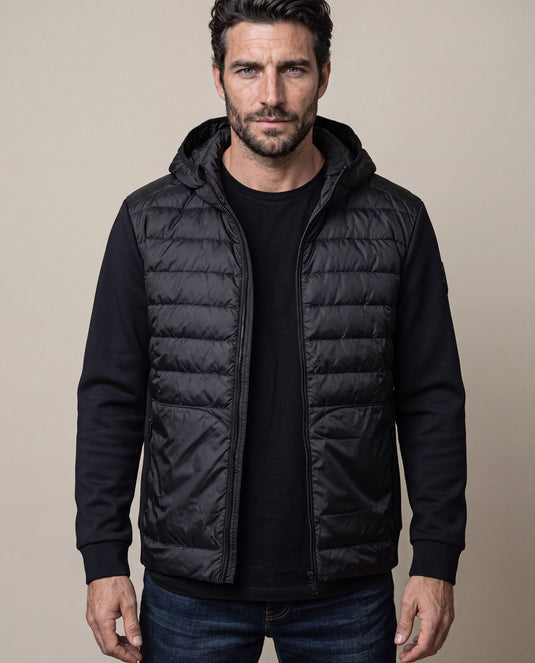 Men´s Mixed-Fabric Jacket - Black 63_622G012_NEG194007_0