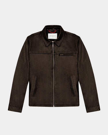 BLOUSON BIKE JACKET IN BROWN