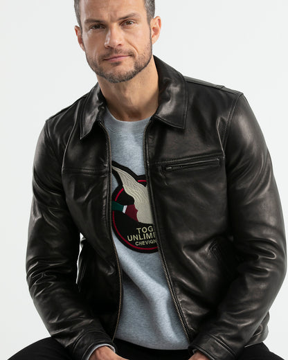 BLOUSON BIKE JACKET IN BLACK