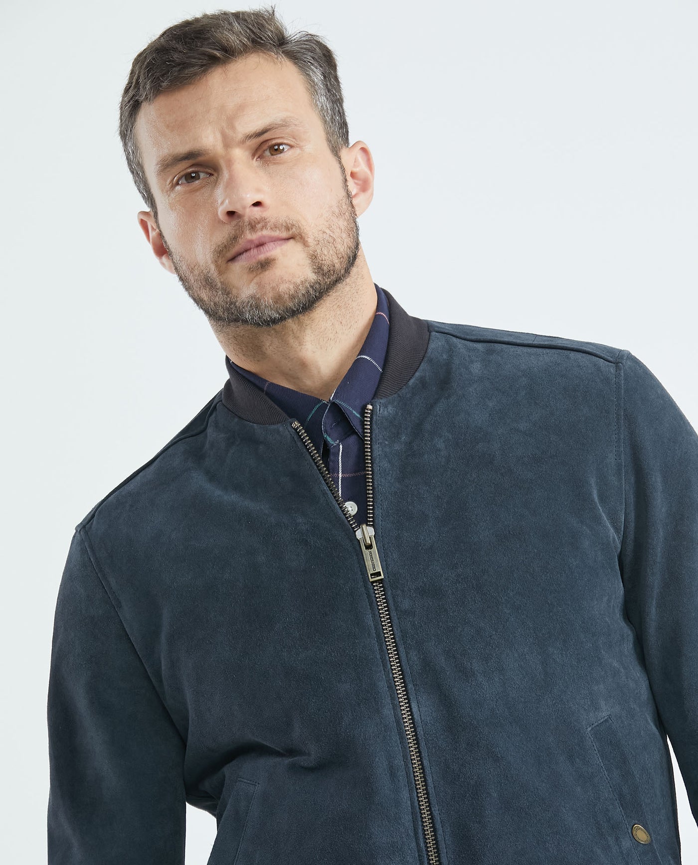 Men's Teddy Jacket Calfskin High Collar - 4